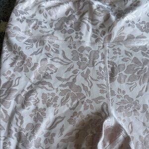 Fabletics Floral Patterned Pants - White and Brown